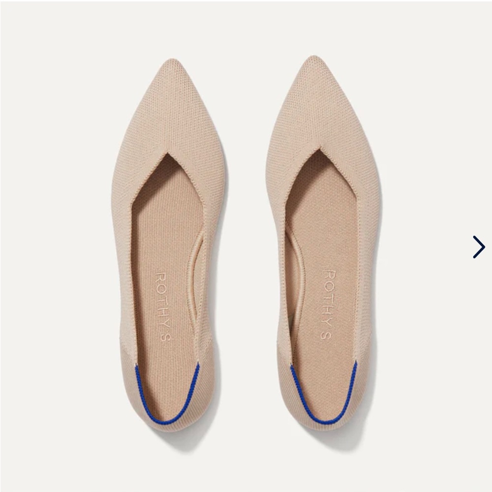 Rothy’s The Point, Ecru, size 8. NWOT.